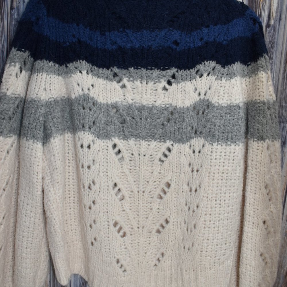 Point Sur Pointelle Knit Sweater Wool Alpaca XXL - Picture 7 of 8